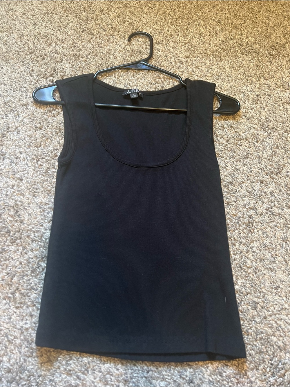 J Crew Black Ribbed Scoop Neck Tank Top